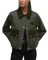 Barbour Corduroy-collar Button Jacket In Green