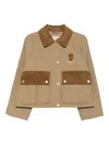 Barbour Phoebe Corduroy-trimmed Jacket In Neutral