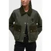 Barbour Corduroy-collar Button Jacket In Green