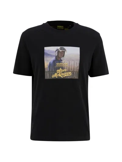 Barbour Photographic-print T-shirt In Black