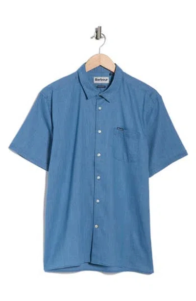 Barbour Pigment Dyed Cotton Button-up Shirt In Blue