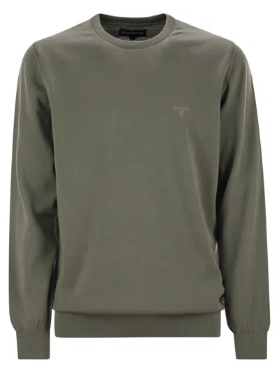 Barbour Pima Cotton Crew Neck Jumper In Green