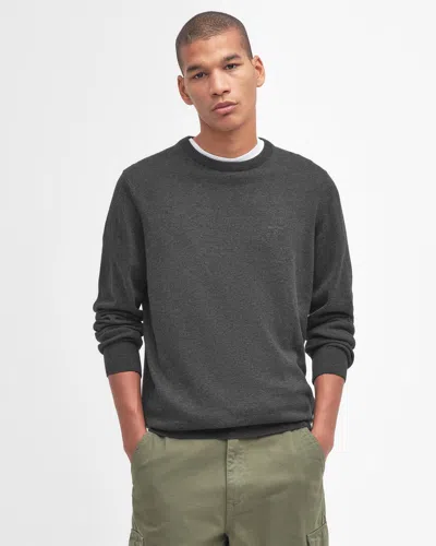 Barbour Pima Cotton Mens Crew Sweatshirt In Gray