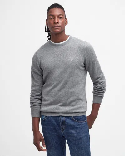 Barbour Pima Cotton Mens Crew Sweatshirt In Gray