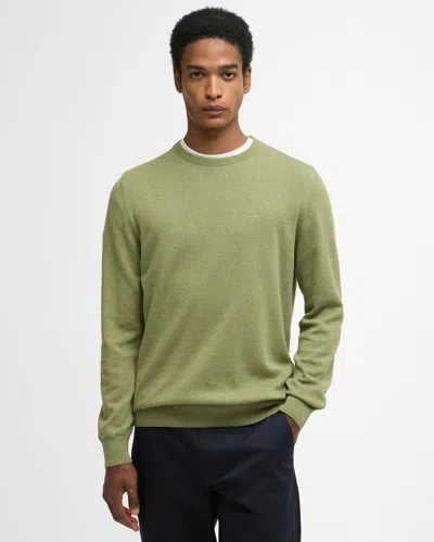 Barbour Pima Cotton Mens Crew Sweatshirt In Green