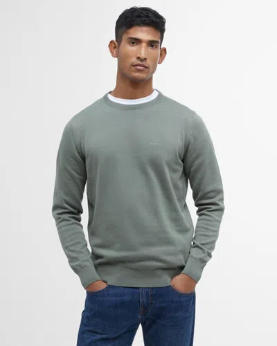 Barbour Pima Cotton Mens Crew Sweatshirt In Green