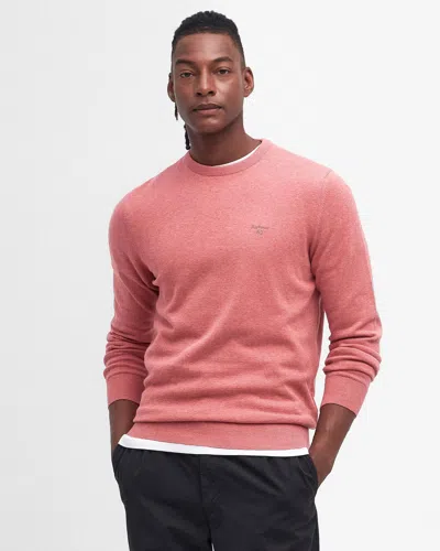 Barbour Pima Cotton Mens Crew Sweatshirt In Pink