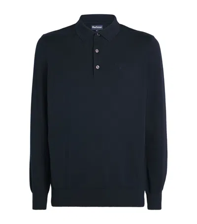 Barbour Long Sleeve Pima Cotton Polo In Blue