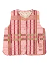 Barbour Pink Striped Vest In Pink