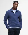 Barbour Pique Regular Fit Quarter Zip Sweater In Blue