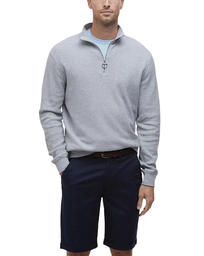 Barbour Pique Regular Fit Quarter Zip Sweater In Gray Marl