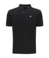 Barbour Checkered Polo With Collar And Short Sleeves In Black