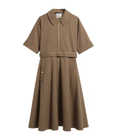 Barbour Plaid Dress In Brown
