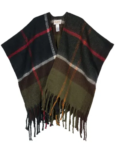 BARBOUR PLAID FRINGE-DETAIL SCARF
