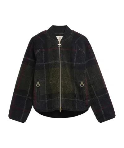 Barbour Tartan Fleece Bomber Jacket In Multi