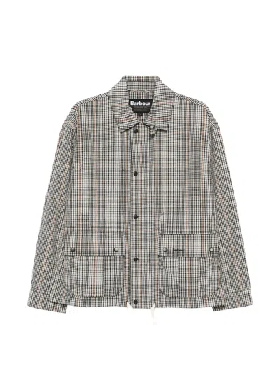 Barbour Plaid-pattern Drawstring-hem Coat In Green