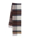 Barbour Plaid-pattern Fringed Scarf In Brown