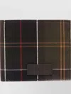Barbour Plaid Pattern Leather Bi-fold Wallet In Brown