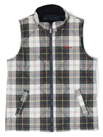 BARBOUR PLAID-PATTERN PADDED GILET