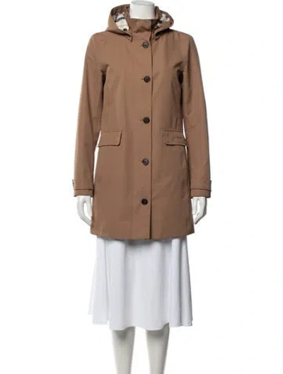 Pre-owned Barbour Plaid Print Coat In Brown