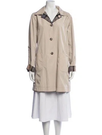 Pre-owned Barbour Plaid Print Coat In Neutral