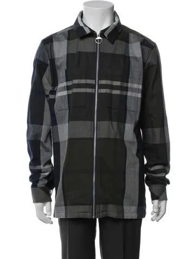Pre-owned Barbour Plaid Print Denim Jacket W/ Tags In Neutral