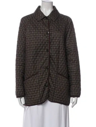 Pre-owned Barbour Plaid Print Jacket In Black