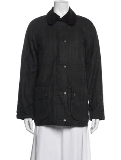Pre-owned Barbour Plaid Print Jacket In Black
