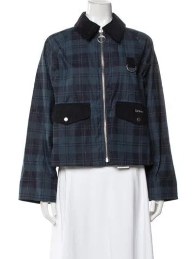 Pre-owned Barbour Plaid Print Jacket In Blue