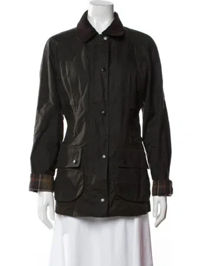 Pre-owned Barbour Plaid Print Jacket In Brown
