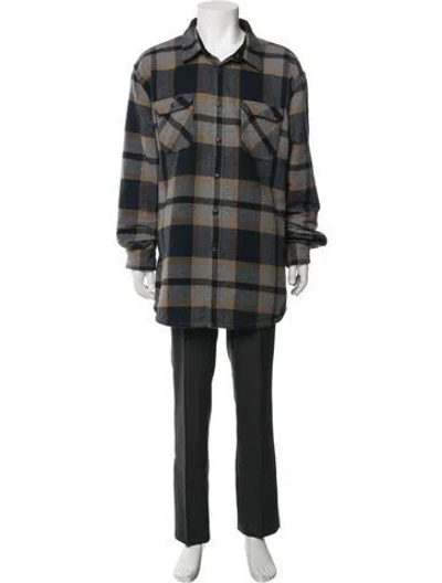 Pre-owned Barbour Plaid Print Jacket In Grey