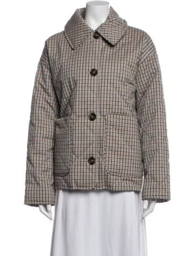 Pre-owned Barbour Plaid Print Jacket In Neutrals