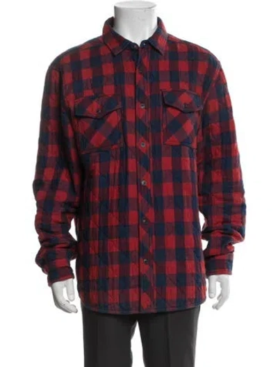 Pre-owned Barbour Plaid Print Jacket In Red