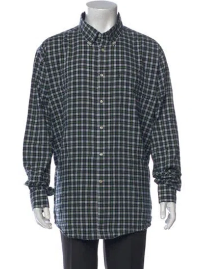 Pre-owned Barbour Plaid Print Long Sleeve Dress Shirt In Blue