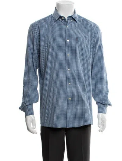 Pre-owned Barbour Plaid Print Long Sleeve Dress Shirt In Blue