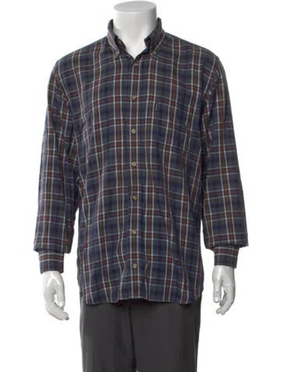 Pre-owned Barbour Plaid Print Long Sleeve Dress Shirt In Blue