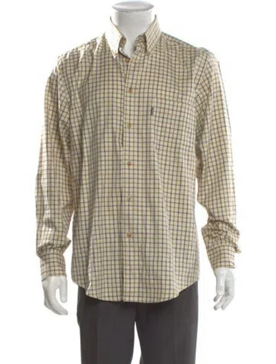 Pre-owned Barbour Plaid Print Long Sleeve Dress Shirt In Neutral