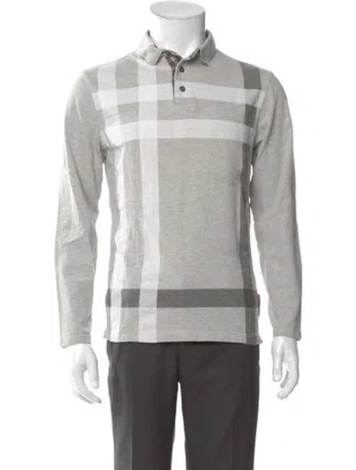 Pre-owned Barbour Plaid Print Long Sleeve In Gray