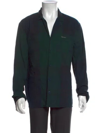 Pre-owned Barbour Plaid Print Long Sleeve Shirt In Black