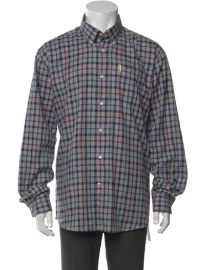 Pre-owned Barbour Plaid Print Long Sleeve Shirt In Blue