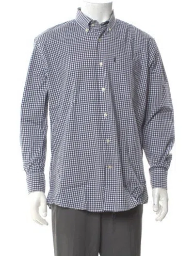 Pre-owned Barbour Plaid Print Long Sleeve Shirt In Blue
