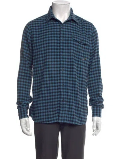 Pre-owned Barbour Plaid Print Long Sleeve Shirt In Blue