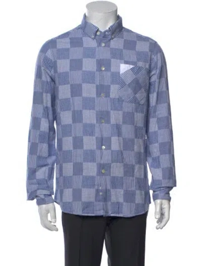 Pre-owned Barbour Plaid Print Long Sleeve Shirt In Blue