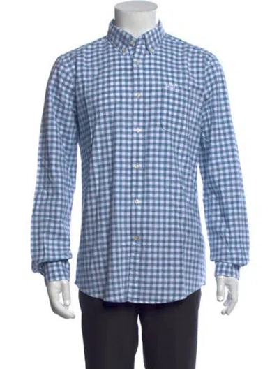 Pre-owned Barbour Plaid Print Long Sleeve Shirt In Blue