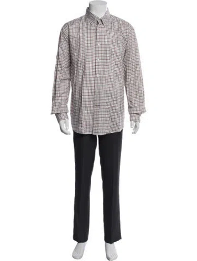 Pre-owned Barbour Plaid Print Long Sleeve Shirt In Blue