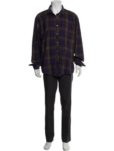 Pre-owned Barbour Plaid Print Long Sleeve Shirt In Brown