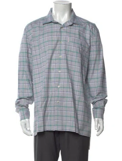 Pre-owned Barbour Plaid Print Long Sleeve Shirt In Gray