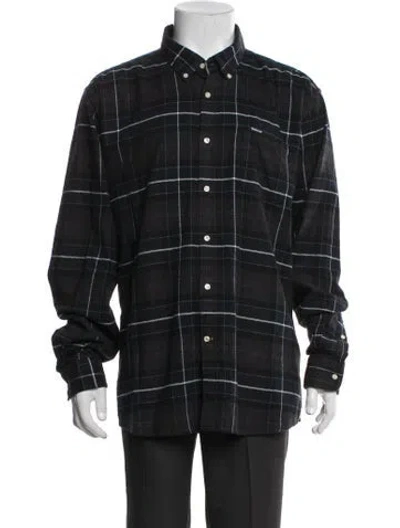 Pre-owned Barbour Plaid Print Long Sleeve Shirt In Green
