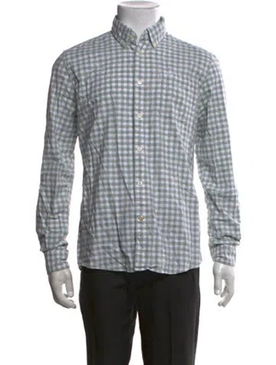 Pre-owned Barbour Plaid Print Long Sleeve Shirt In Green