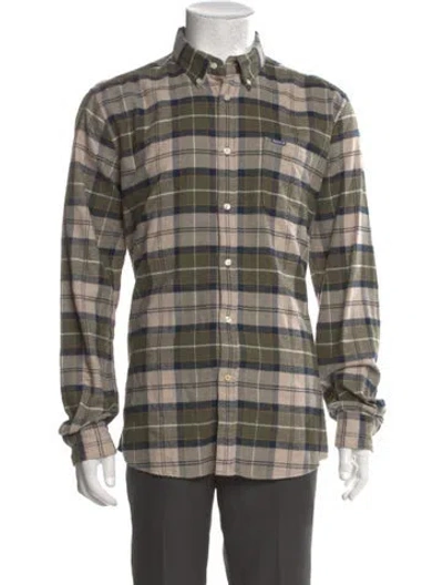 Pre-owned Barbour Plaid Print Long Sleeve Shirt In Neutral